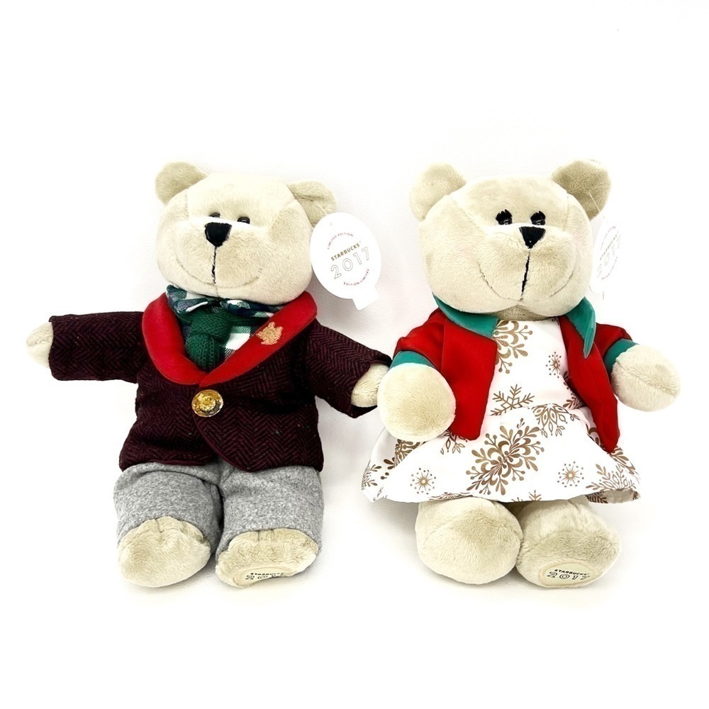 Starbucks Bearista Bear 2017 Set Stuffy Stuffed Teddy Bears Boy Girl New NWT